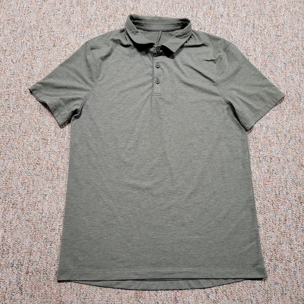 Lululemon Evolution Polo Shirt Mens Medium Green Golf Performance Stretch